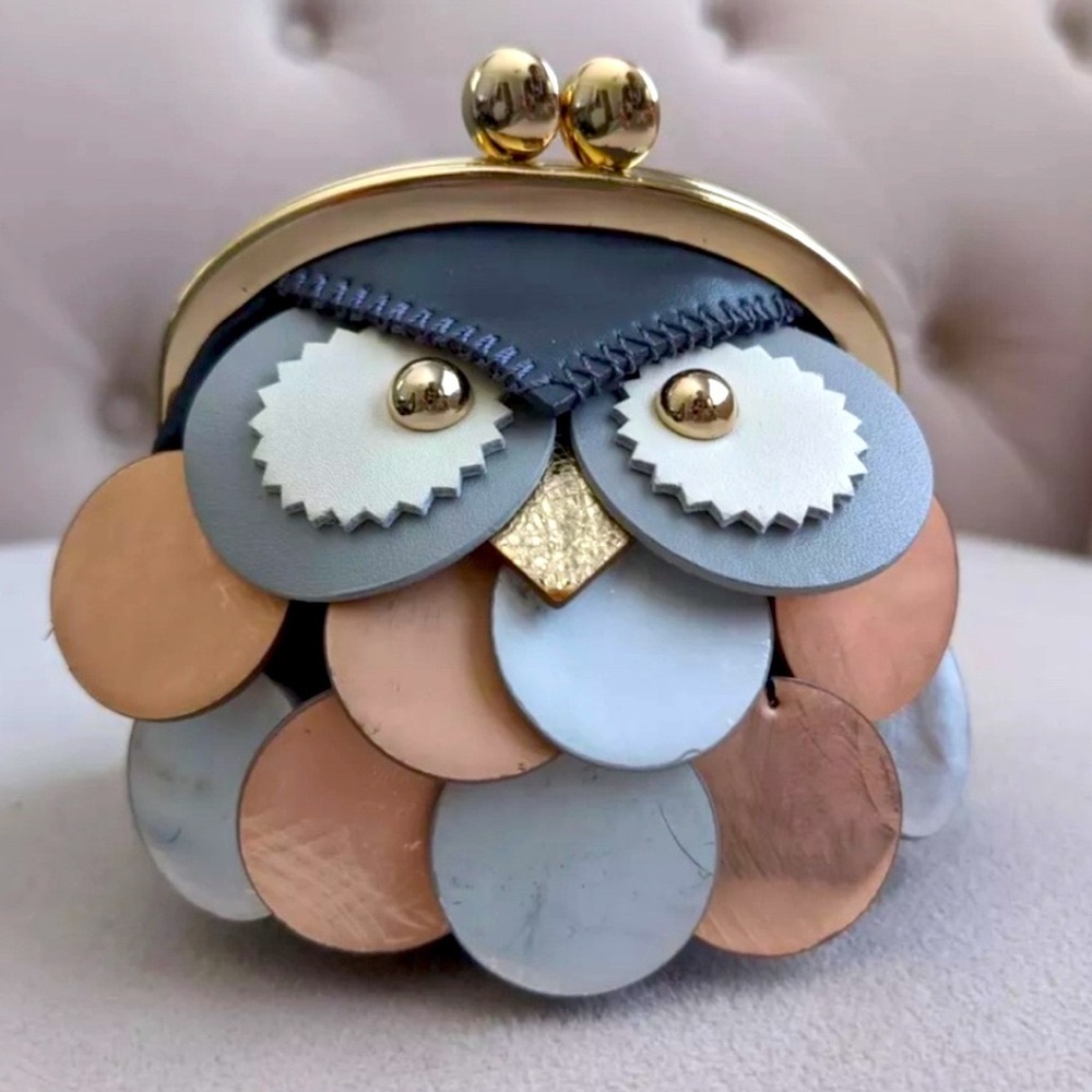 Kate Spade RARE NWT limited Edition NOVELTY owl w/ kiss lock coin pouch